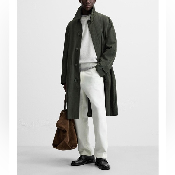 Zara Other - Zara men relaxed fit technical trench coat Khaki NWT